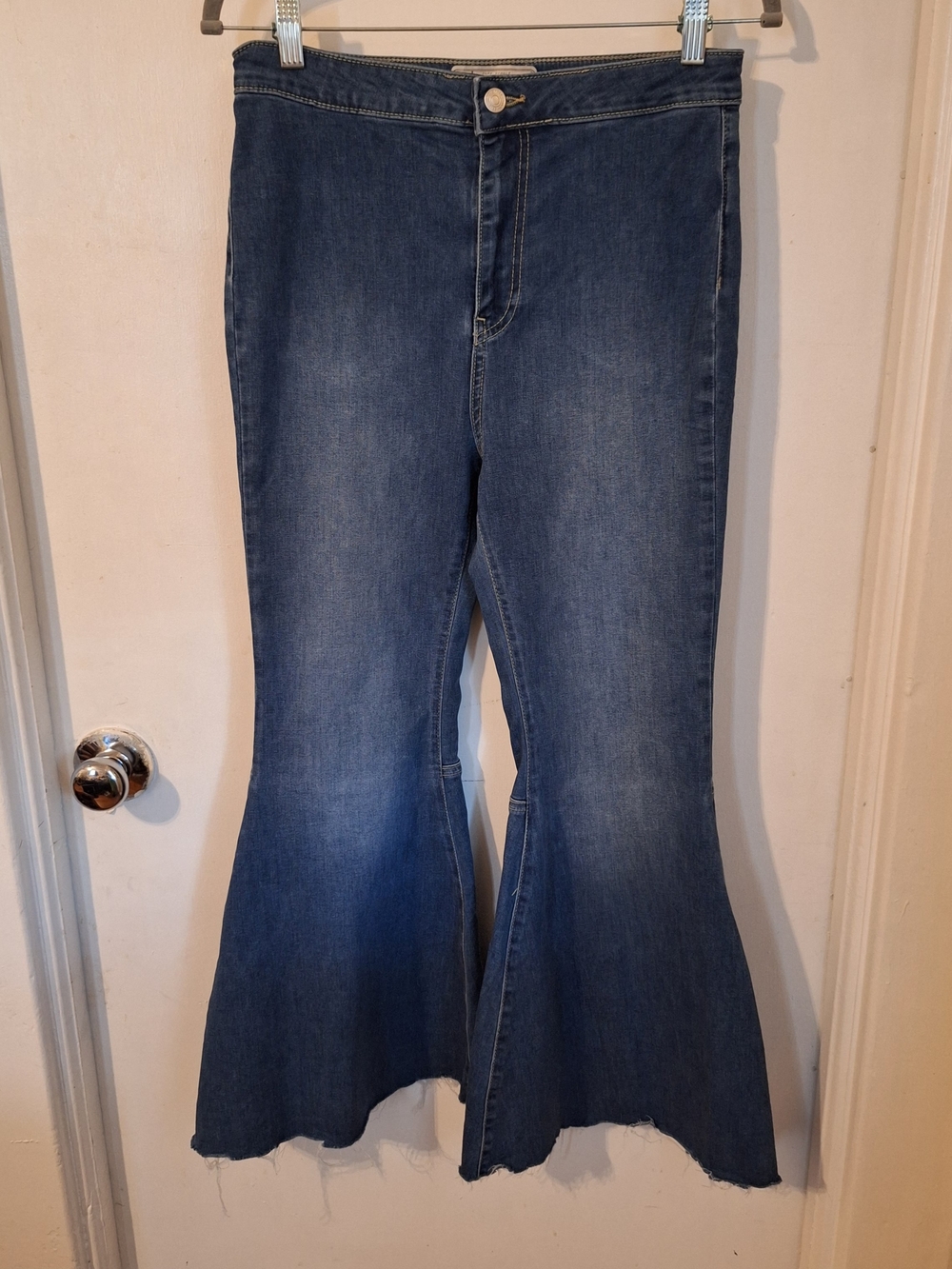 Free People Midwash Flared Wide-Leg Jeans